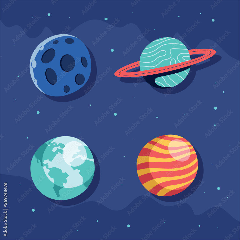 Canvas Prints four space outer planets