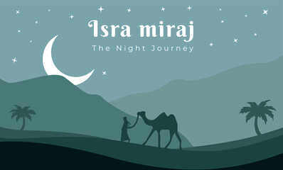 Isra Miraj background silhouette, can be used for greeting cards, posters, banners, etc
