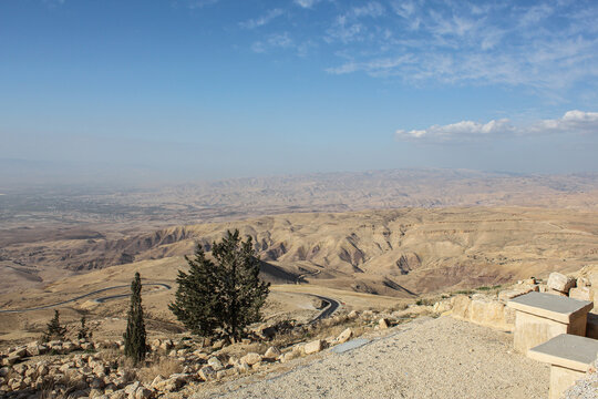 Mount Nebo magnificent view from top. Where Moses was granted a view of the Promised Land