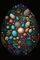 Obraz na płótnie Canvas Designer Easter Eggs, Illustration, Generative AI