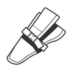 Vector illustration of weapon holster icon. Goods for a military store.