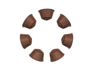 Espresso machine coffee capsules. 3D illustration