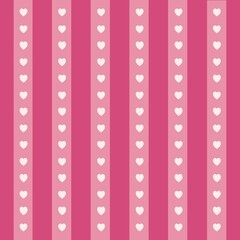White heart on Pink Background. Seamless pattern. for dress, shirt, tablecloth, gift wrapping, or other modern Valentines Day.