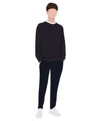 Stylish man in fashionable clothes on a white background. Vector illustration in flat style