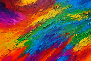 Abstract mix of different colors, oil paint on canvas, close up. Colorful acrylic background, modern art concept.