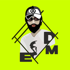 illustration of a person with a bat