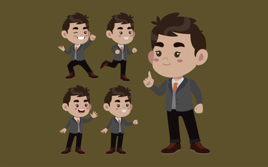 Office worker with different poses