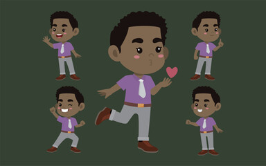 Office worker with different poses