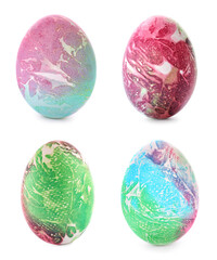 Set of colorful Easter eggs isolated on white