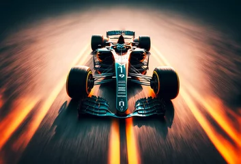 Photo sur Aluminium F1 Motor sport racing car on a track, speed and performance. Generative ai