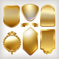Collection of gold labels gradients metallic, vector illustration, Made by AI,Artificial intelligence
