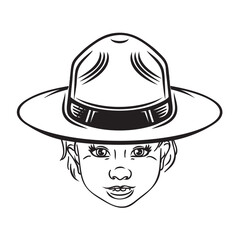 Young boy scout in a hat