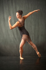 Young female ballet dancer performs in a Connecticut studio.
