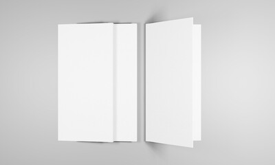 Blank portrait paper mock-up. brochure magazine, white changeable background/paper isolated on gray. good for your business mock-up