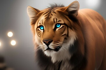TIGER WITH BLUE EYES