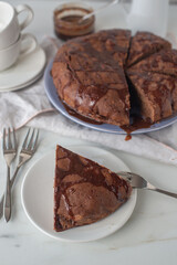 Chocolate bundt cake with chocolate ganache 