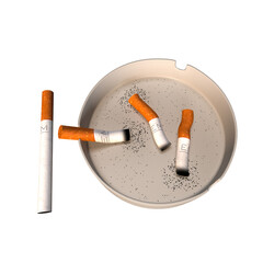 cigarette and ashtray