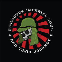 japanese soldier skull head illustration
