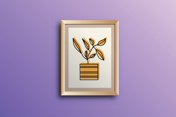 Tree plants in tob design wall art
