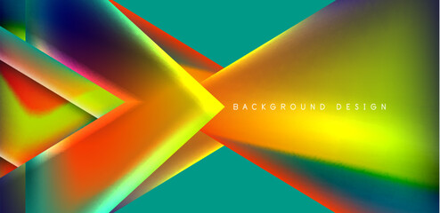 Abstract bakground with overlapping triangles and fluid gradients for covers, templates, flyers, placards, brochures, banners