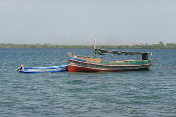 Naklejka na ściany i meble Kenya - Lamu Island - Lamu Town - Lamu Boats - Dhow