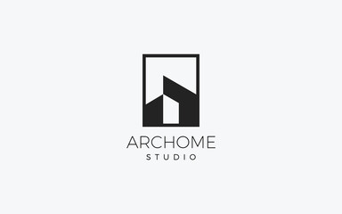 Architecture logo formed with simple and modern style