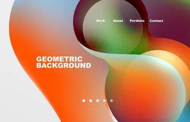 Abstract liquid background for your landing page design. Web page for website or mobile app wallpaper