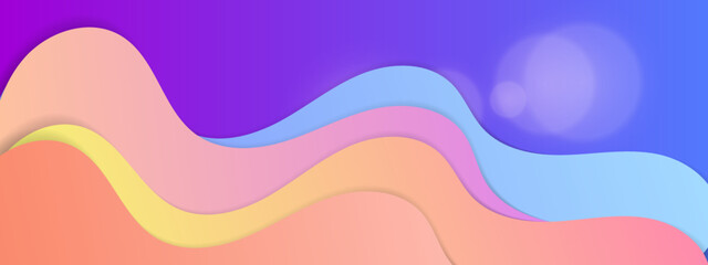 Colorful liquid wave background. Fluid wavy composition wallpaper. Abstract backdrop in yellow, purple and red. Modern design for posters, banners, brochures.