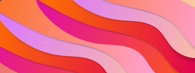 Colorful liquid wave background. Fluid wavy composition wallpaper. Abstract backdrop in yellow, purple and red. Modern design for posters, banners, brochures.