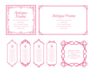 春をイメージしたフレーム。高級感のある囲みのデザイン。アンティークな枠。	
