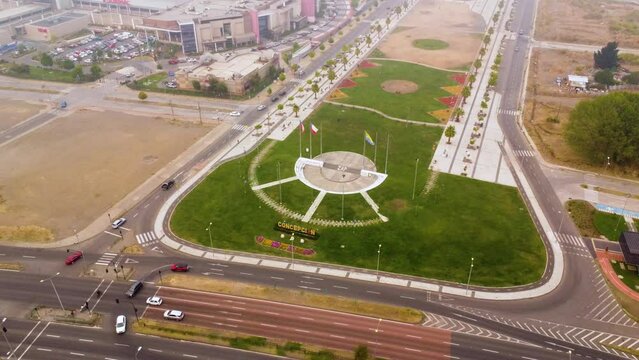 Parque Bicentenario de Concepci&oacute;n, Biob&iacute;o, Chile, vista a&eacute;rea desde la Costanera