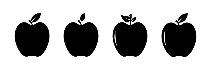Apple vector graphic icons set