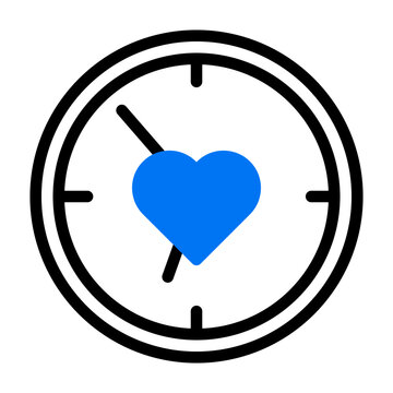 clock icon duotone blue style valentine illustration vector element and symbol perfect.