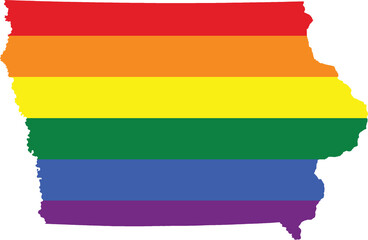 iowa gay pride home vector state map [Converted] - obrazy, fototapety, plakaty