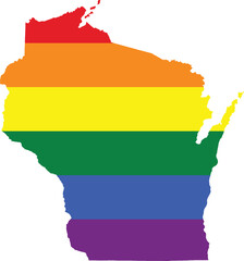 Fototapeta premium wisconsin gay pride home vector state map [Converted]