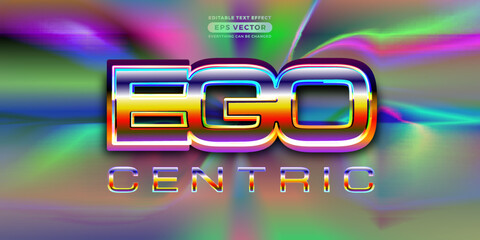 Retro text effect ego centric futuristic editable 80s classic style with experimental background, ideal for poster, flyer, social media post with give them the rad 1980s touch