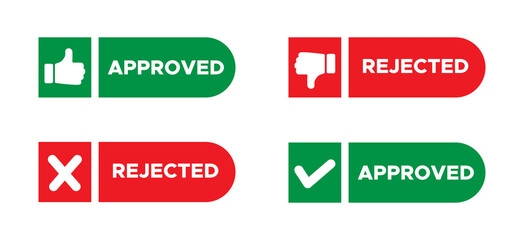 Approved and rejected graphic vector collection