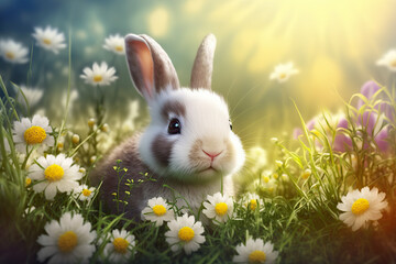 Easter Bunnies, Illustration, Generative AI