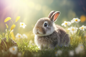 Easter Bunnies, Illustration, Generative AI