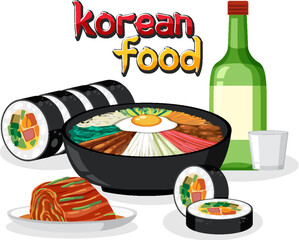 Korean traditional food vector