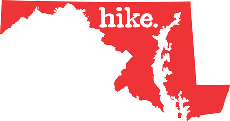 Fototapeta premium maryland state map hike decal - PNG image with transparent background