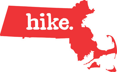 Obraz premium massachusetts state map hike decal - PNG image with transparent background