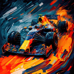 F1 Racing Leader speeds to victory created with generative AI