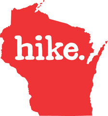 wisconsin state map hike decal - PNG image with transparent background