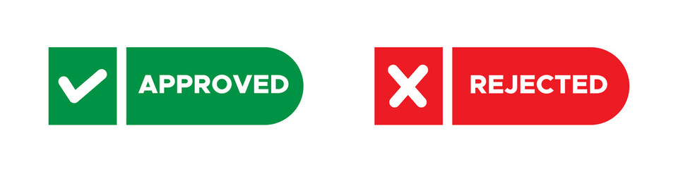 Approved and rejected emblems Vector