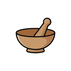 mortar and pestle icon vector design template simple and modern