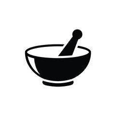 mortar and pestle icon vector design template simple and modern