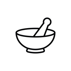 mortar and pestle icon vector design template simple and modern
