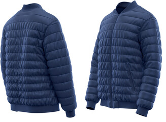 Bomber jacket puffer. Full zipper with two side pockets, varsity jacket, Navy