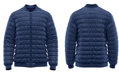 Bomber jacket puffer. Full zipper with two side pockets, varsity jacket, Navy
